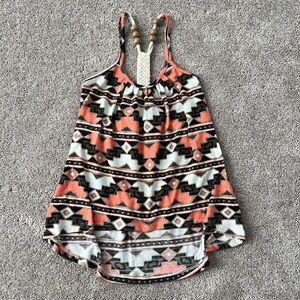 Western Orange Tank Top w/ Beads